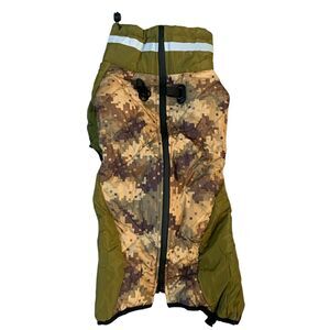 Dog Winter Coat With Legs Covered Windproof Waterproof Green Colored